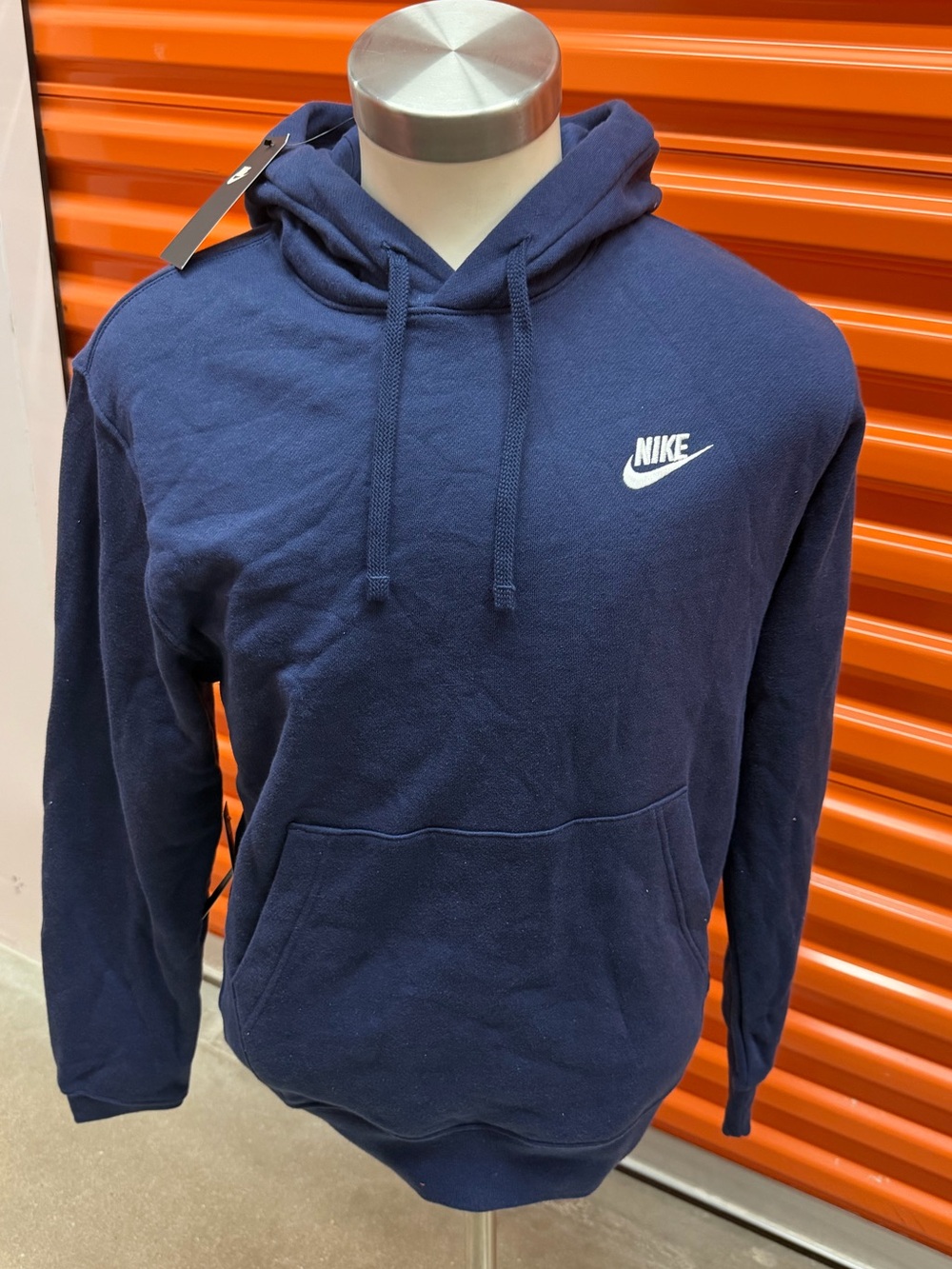 NWT Nike Navy Blue Pullover Hoodie with White Logo BV2E54-410 Size S